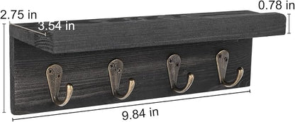 HRONRAD Rustic Key Holder for Wall, Farmhouse Wall Shelf - Image 6