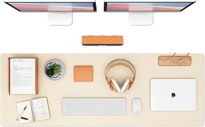 K KNODEL Large Office Leather Desk Mat, Mouse and Keyboard Pad, Computer and by K+KNODEL