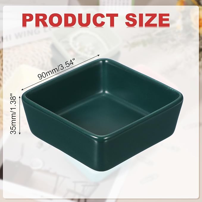 PATIKIL Square Paper Clip Holders, Ceramic Bowl Dish Clip Dispenser Organizer - Image 2