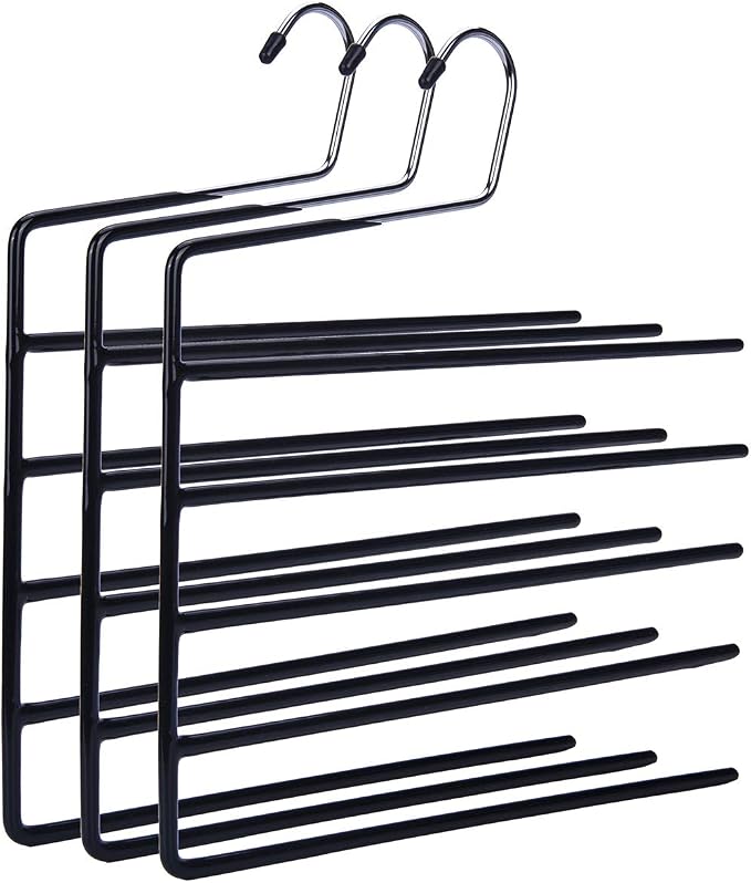 Nature Smile Pants Hangers 3pack, Heavy Duty Multi Layers Space Saving Slack - Image 2