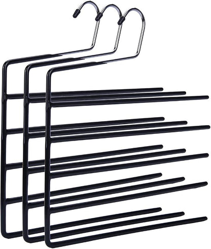 Nature Smile Pants Hangers 3pack, Heavy Duty Multi Layers Space Saving Slack - Image 2