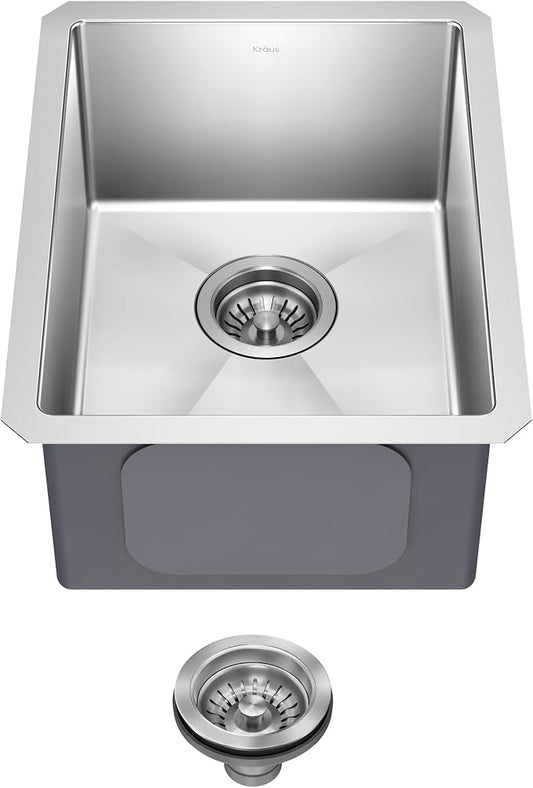 KRAUS Standart Pro 14 -inch Undermount Single Bowl 16 Gauge Stainless Steel Bar by KRAUS