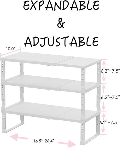 Adjustable Metal Shelving Unit, Stackable & Expendable Storage Rack - Image 3