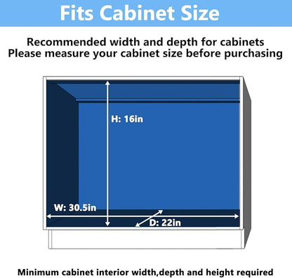 LOVMOR 2 Tier Individual Pull Out Cabinet Organizer 30" W x 21½" D, Slide Out - Image 4