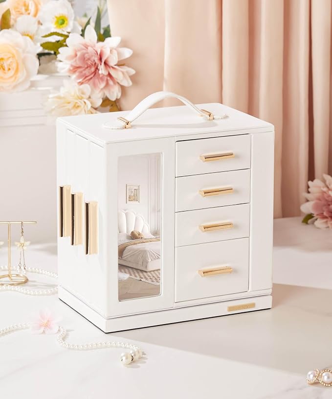 Homde Christmas Gifts Jewelry Box 360° Rotating, Necklace Earring Organizer - Image 8