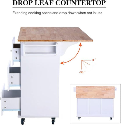 PHI VILLA Kitchen Island on Wheels Portable Kitchen Cart - Image 6