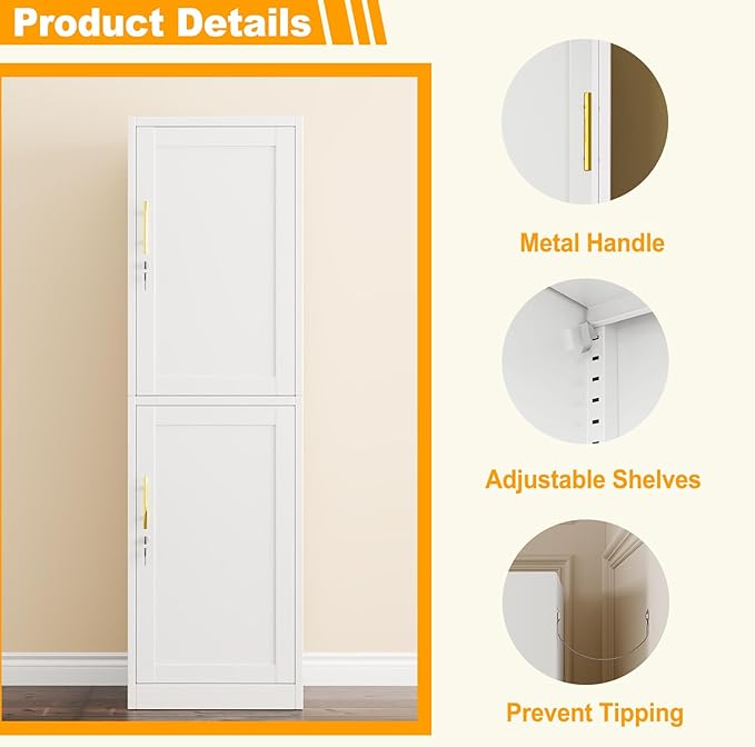 Ckzbx Metal Locker Tall Narrow Storage Cabinet, Gym Home Office, Entryway and - Image 4
