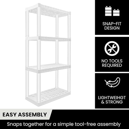 Oskar 4-Tier Storage Shelf, Heavy Duty Shelving Unit, 400 lbs, Laundry Room - Image 5