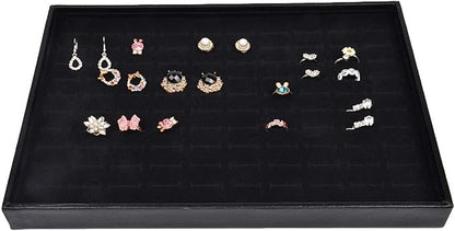 Black Velvet Stackable 100 Slot Ring Inserts Jewelry Tray Showcase Display - Image 2