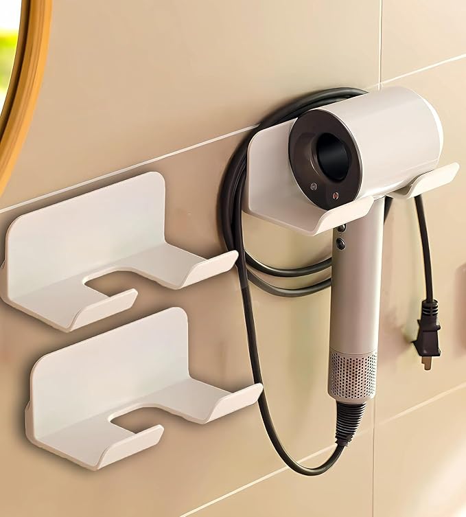 2 Pack Universal Hair Dryer Holder, Self Adhesive Wall Mount Stand by SUPTEC%C2%AE