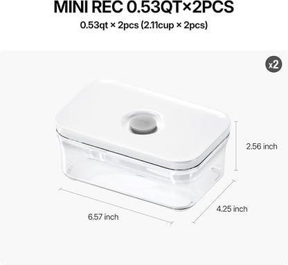 VAKUEN Premium Airtight Food Storage Containers, Mini Rectangular 2pc/set - Image 2