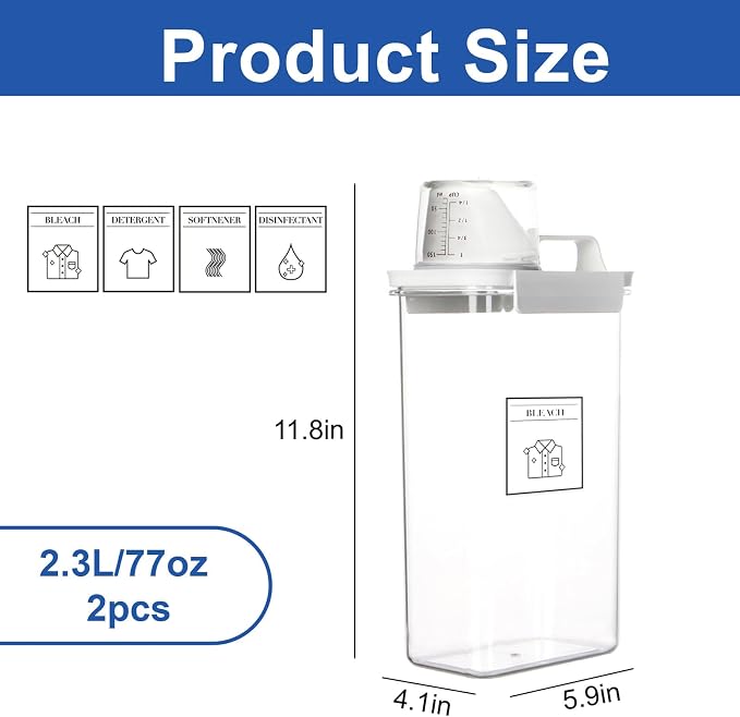 Laundry Detergent Dispenser, Liquid Laundry Container & Powder Soap Dispenser - Image 2