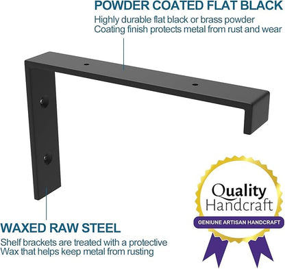 WEKIS 12 Inch Heavy Duty Floating Shelf Bracket, Wall Mounting Industrial Black - Image 6