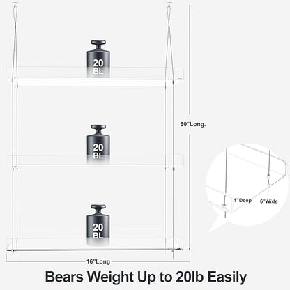 2-Pack Hanging Clear Plant Shelves - Image 3