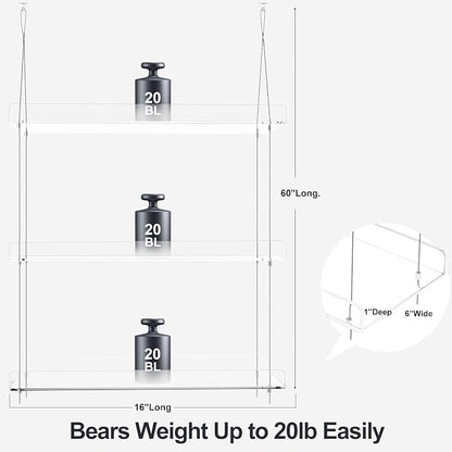 3-Tier Hanging Clear Plant Shelves - Image 3