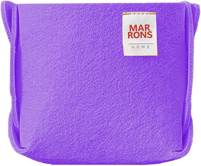 Collapsible Felt PURPLE Storage Bin Mini 3.9"x3.9"x3.9" – Foldable Basket by MARRONS