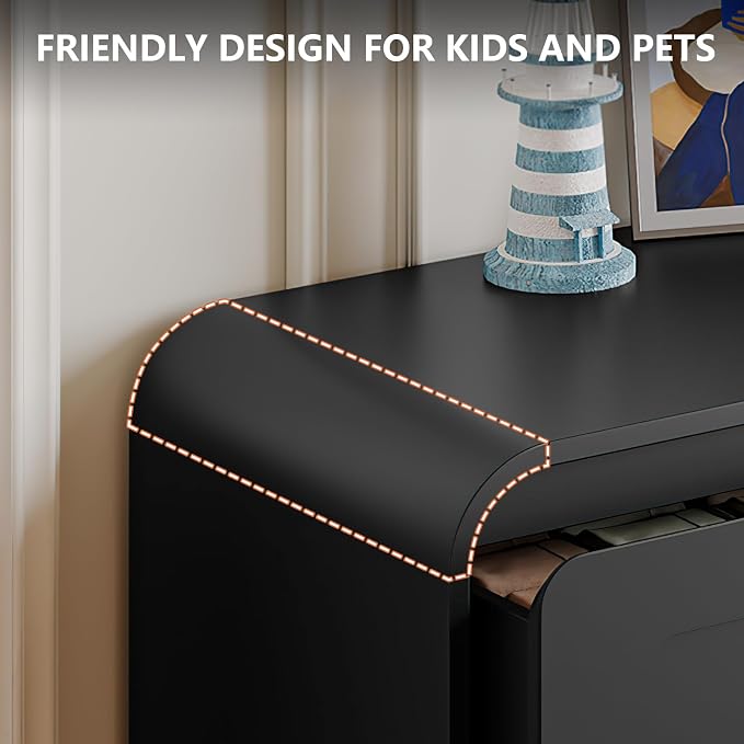 6 Drawer Dresser with Extendable Table, L-Shaped Desk Vanity Combo, Modern - Image 6