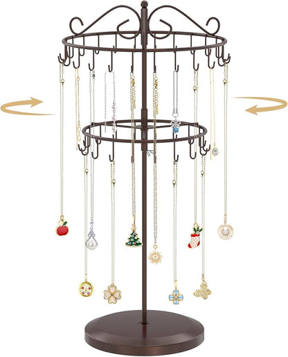 MODOWEY Rotating Necklace Holder Organizer Display Stand by MODOWEY