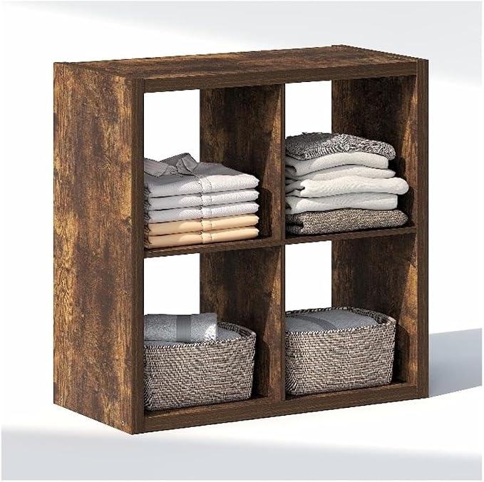 Furinno Cubic Extra Thick 4-Cube Closet Organizers and Storage, Amber Pine | - Image 6