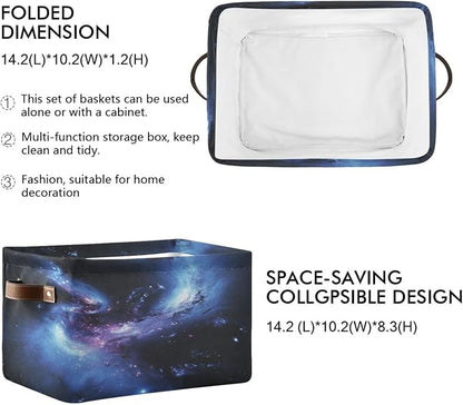 Blue and Purple Galaxy Storage Bins Box Foldable Shelf Basket - Image 2
