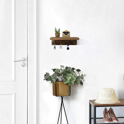 HRONRAD Rustic Key Holder for Wall, Farmhouse Wall Shelf - Image 6