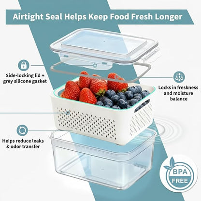 Fruit Storage Containers for Fridge 2 Pack, Fridge Organizers and Storage - Image 5
