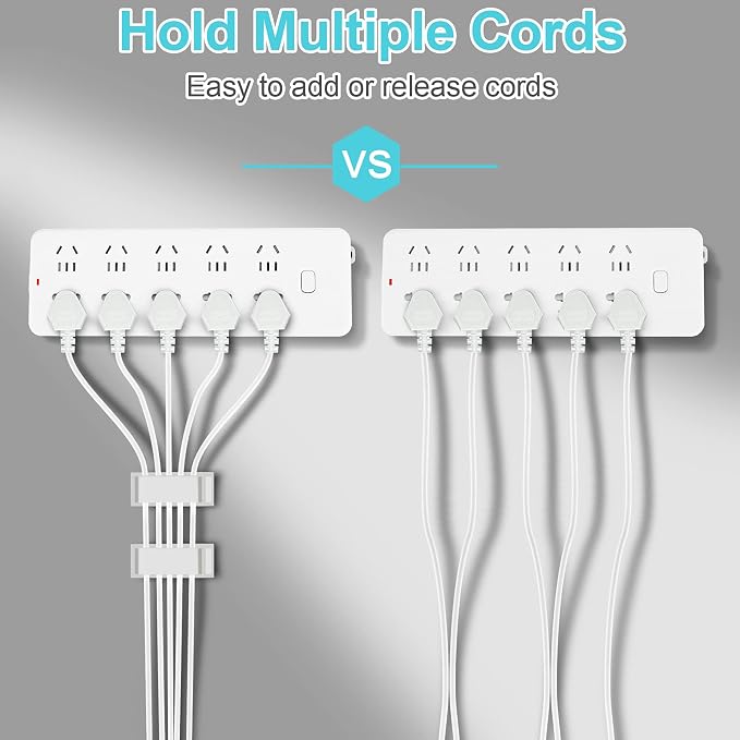 50 PCS Under Table Cable Management Clips White, Large Cable Clips - Image 5
