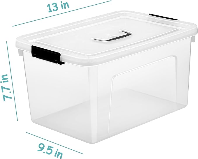 Clear Storage Latch Box 12 Quart, Plastic Organizing Box/Bin - Image 2