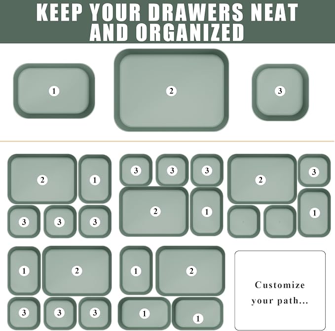 Drawer Organizers Bins 10 PCS for Bathroom Makeup Desk Office | - Image 4