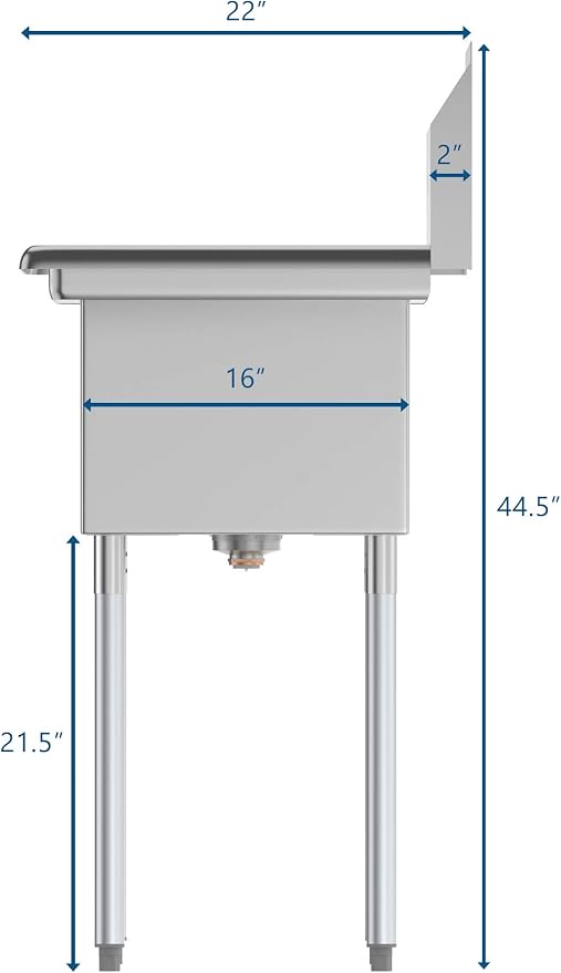 KoolMore 2 Compartment Stainless Steel NSF Commercial Kitchen Prep & Utility - Image 5