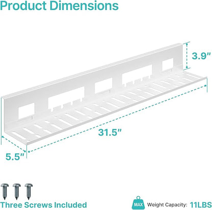 Under Desk Cable Management Tray, 31.5 Inches Metal Cord Organizer Rack - Image 9