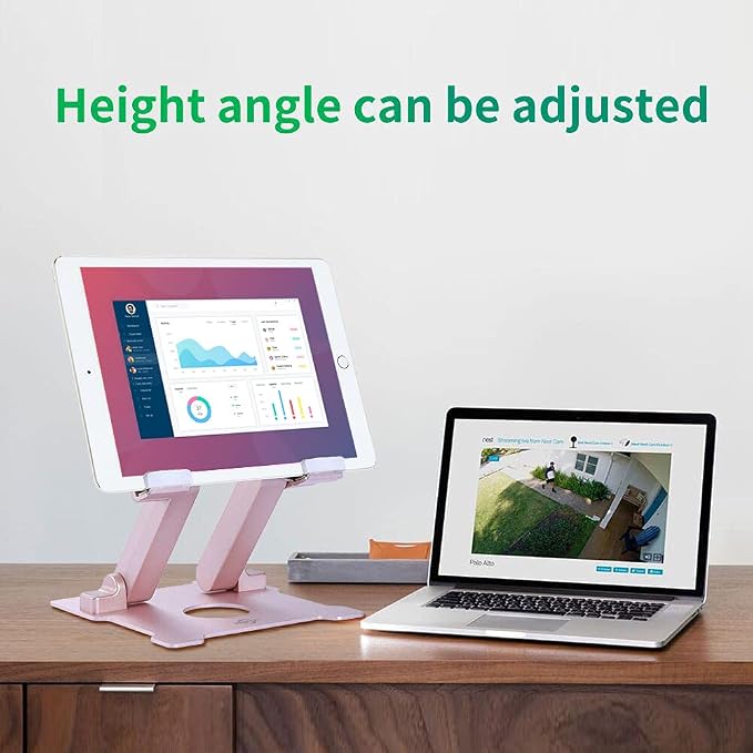 KABCON Tablet Stand, 【Updated】 Adjustable Eye-Level Aluminum Solid Desktop - Image 6