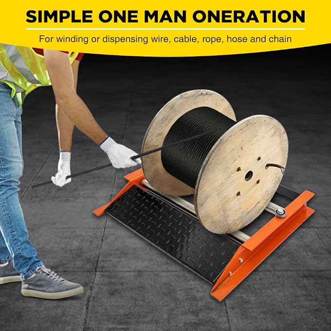 Yeeoy Cable Drum Roller Reel Dispenser, Heavy Duty Cable Roller Stand Unwinder - Image 4
