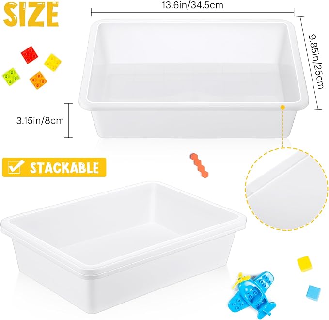 Hoteam 10 Pcs Flat Storage Organizer Tray Bin Paper Tray - Image 3