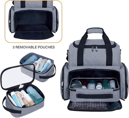 Large Makeup Cosmetic Bag with 3 Removable Case and 2 Removable Dividers Double - Image 5