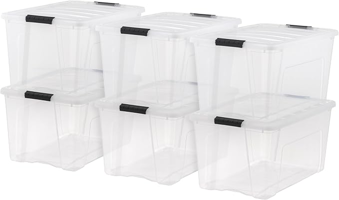 IRIS USA 72 Qt Stackable Plastic Storage Bins by IRISUSA