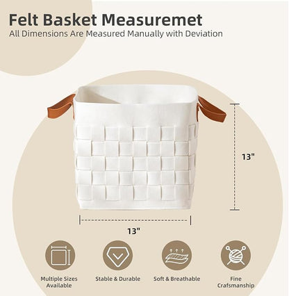 boldmonkey Storage Basket 3 Pack, Cube Felt Fabric Storage Box - Image 4