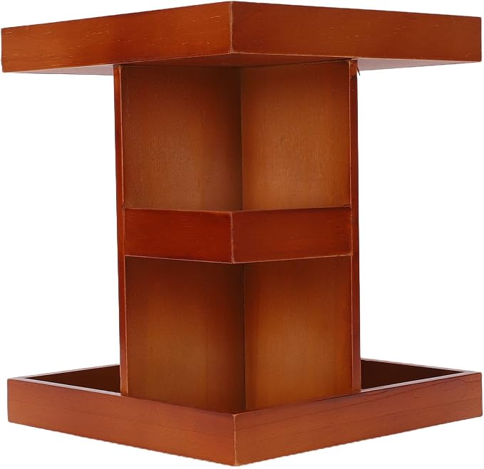 Wooden Makeup Organizer, 360 Degree Rotating Cosmetic Carousel, Skincare & - Image 5