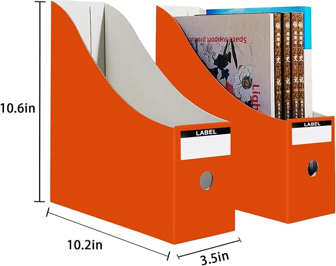 Limitliho 2 Pack Orange-red Magazine Storage Boxes - Image 5