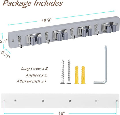 Gray Mop Broom Holder Wall Mount - Image 6