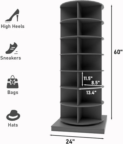 Rotating Shoe Rack Tower, 7-Tier Spinning Shoe Rack, Free Standing 360° - Image 3