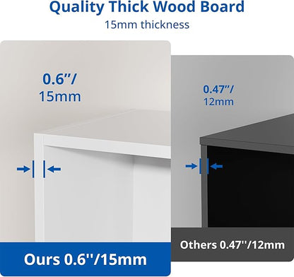 Cozy Castle White Bookshelf, 3-Tier Open Shelf Bookcase, 10 Cube Storage - Image 6