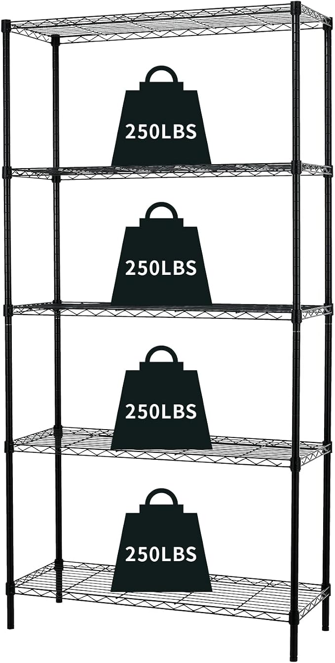 NChanmar 5-Tier Wire Shelving Unit Storage Shelves Metal Shelves Heavy Duty by NChanmar