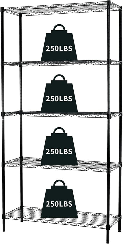 NChanmar 5-Tier Wire Shelving Unit Storage Shelves Metal Shelves Heavy Duty by NChanmar