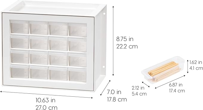 IRIS USA 16-Drawer Small Drawer Organizer, Craft Desk Storage, Stackable - Image 3