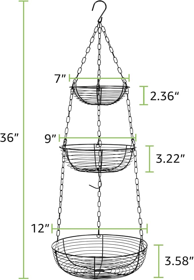 HULISEN 3-Tier Hanging Fruit Basket - Image 4