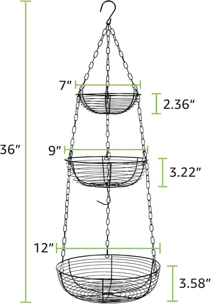 HULISEN 3-Tier Hanging Fruit Basket - Image 4