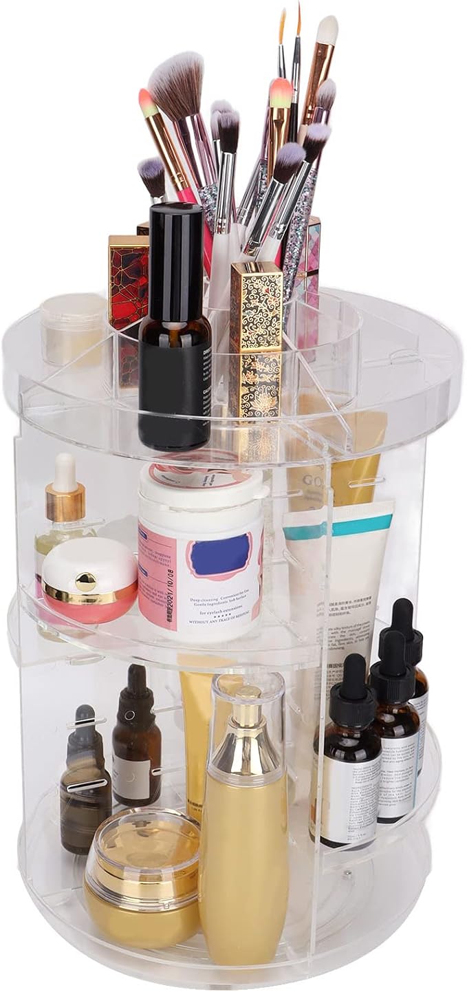Makeup Organizer, 360 Degree Rotating Adjustable Large Capacity Jewelry Storage - Image 6