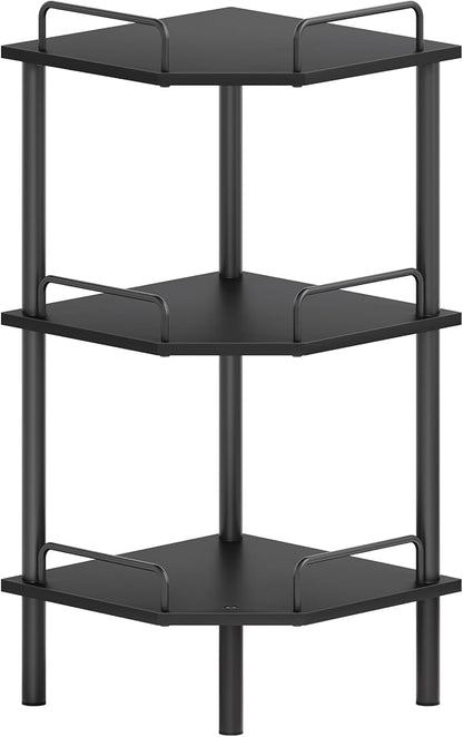 Tajsoon 3 Tier Corner Shelf Stand, Standing Corner Shelf Unit, Industrial by Tajsoon