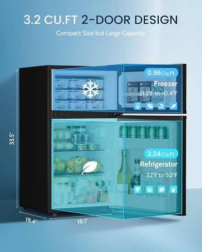 3.2 Cu.Ft Mini Fridge with Freezer - Image 2